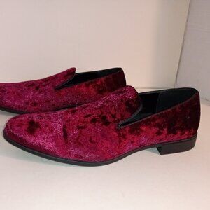 New AMALI Men's Sz 10.5 Hauser-2 Purple Velvet Tuxedo Slippers Shoes